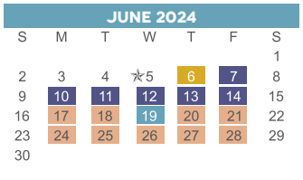 District School Academic Calendar for Rebuild Hisd Campus for June 2024