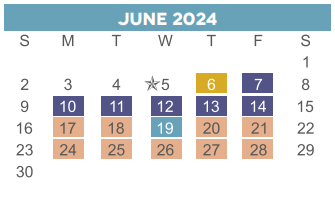 District School Academic Calendar for Long Middle for June 2024