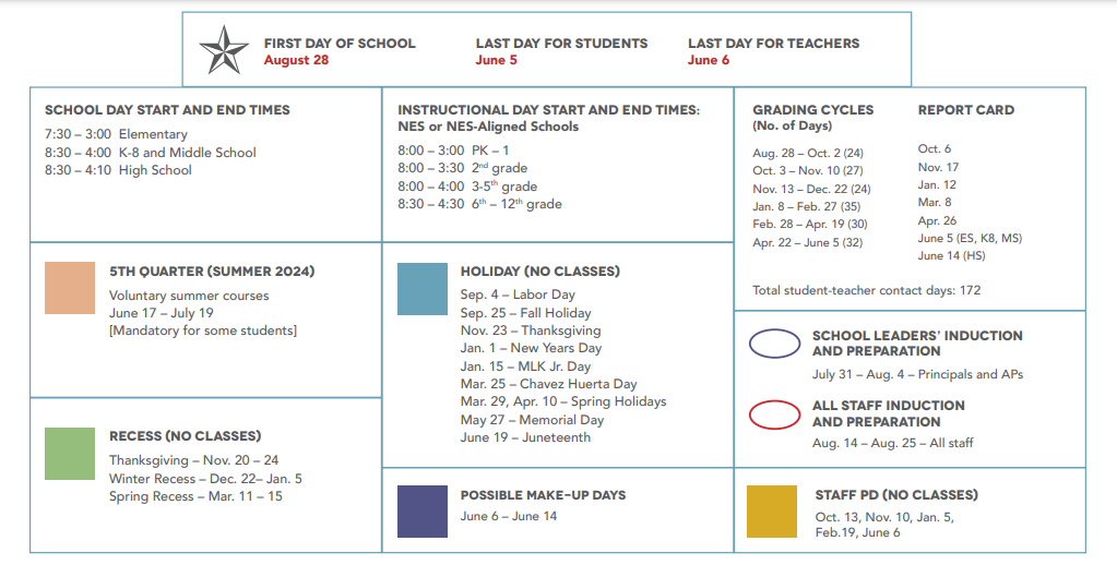 District School Academic Calendar Key for Rebuild Hisd Campus