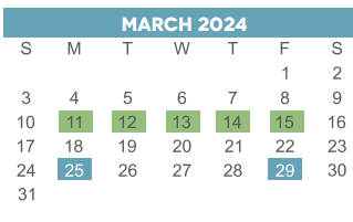 District School Academic Calendar for Rebuild Hisd Campus for March 2024