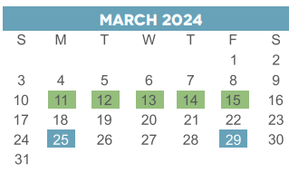 District School Academic Calendar for Community Education Partners SE for March 2024