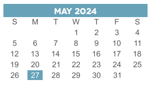 District School Academic Calendar for Codwell Elementary for May 2024