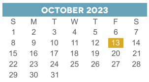District School Academic Calendar for Cage Elementary for October 2023