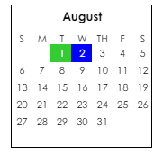 District School Academic Calendar for Webb Elementary School for August 2023