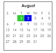 District School Academic Calendar for Rehobeth Elementary School for August 2023