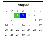 District School Academic Calendar for Cottonwood High School for August 2023