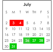 District School Academic Calendar for Ashford High School for July 2023