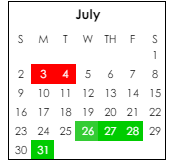 District School Academic Calendar for Rehobeth Elementary School for July 2023