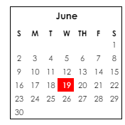 District School Academic Calendar for Russell Elementary School for June 2024