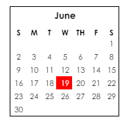 District School Academic Calendar for Rehobeth Elementary School for June 2024