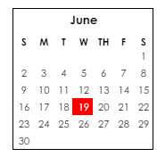 District School Academic Calendar for Lake Joy Elementary for June 2024