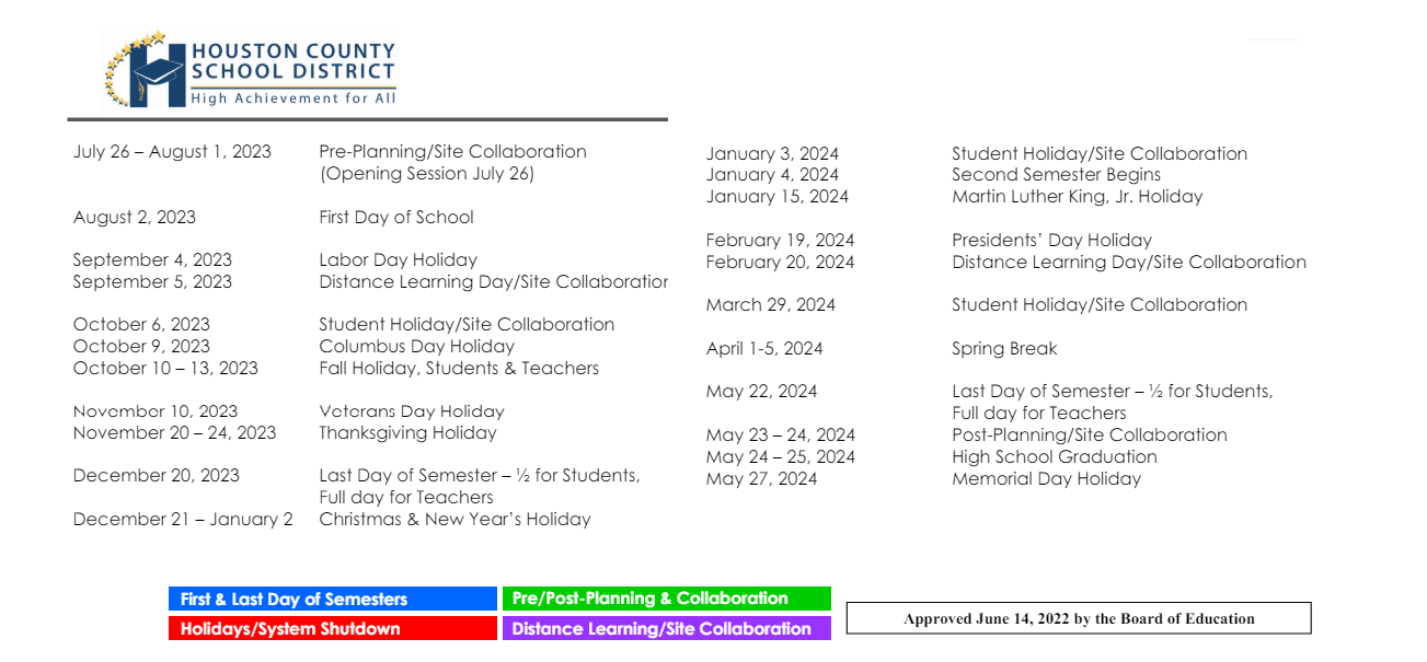 District School Academic Calendar Key for Perry High School