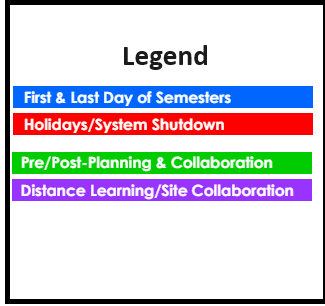 District School Academic Calendar Legend for Rehobeth Elementary School