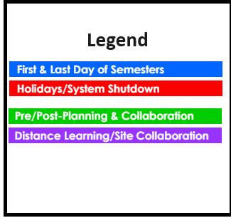 District School Academic Calendar Legend for Kings Chapel Elementary School