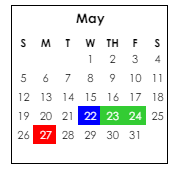 District School Academic Calendar for Perry Primary School for May 2024