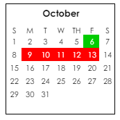 District School Academic Calendar for Ashford Elementary School for October 2023