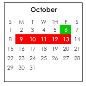 District School Academic Calendar for Perry High School for October 2023