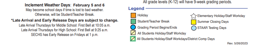 District School Academic Calendar Key for Eagle Springs Elementary