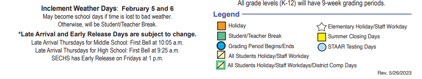 District School Academic Calendar Key for Summerwood Elementary