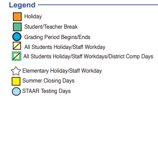 District School Academic Calendar Legend for Jack M Fields Sr Elementary