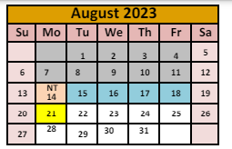 District School Academic Calendar for Winnemucca Grammar School for August 2023