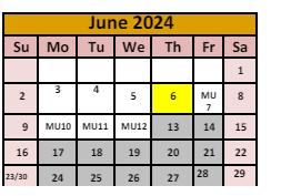 District School Academic Calendar for Winnemucca Grammar School for June 2024