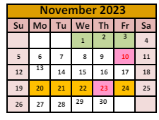 District School Academic Calendar for Winnemucca Grammar School for November 2023