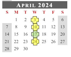 District School Academic Calendar for Flint Springs Elementary for April 2024