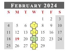District School Academic Calendar for Flint Springs Elementary for February 2024