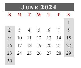 District School Academic Calendar for Flint Springs Elementary for June 2024