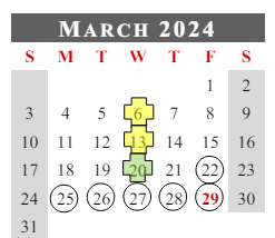 District School Academic Calendar for Flint Springs Elementary for March 2024