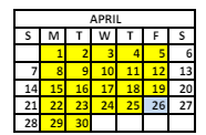 District School Academic Calendar for Roger B Chaffee Elementary School for April 2024