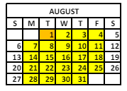 District School Academic Calendar for Roger B Chaffee Elementary School for August 2023