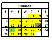 District School Academic Calendar for Roger B Chaffee Elementary School for February 2024