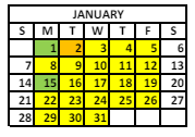 District School Academic Calendar for Louis J Morris Elementary School for January 2024