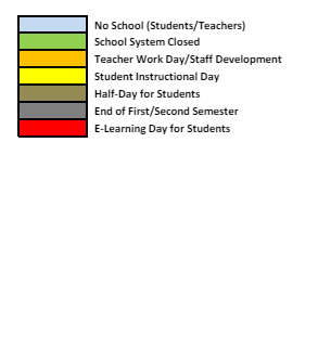 District School Academic Calendar Legend for Challenger Elementary School