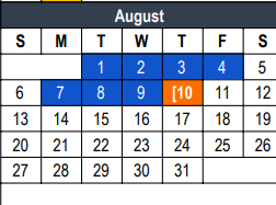 District School Academic Calendar for Meadow Creek Elementary for August 2023