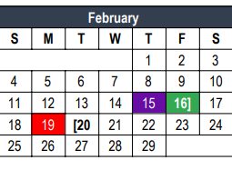 District School Academic Calendar for Hurst J H for February 2024