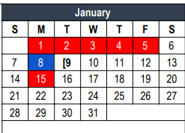 District School Academic Calendar for Bellaire Elementary for January 2024