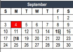 District School Academic Calendar for Bellaire Elementary for September 2023