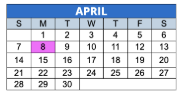 District School Academic Calendar for Clarence Farrington School 61 for April 2024