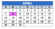 District School Academic Calendar for Hazel Hart Hendricks Sch 37 for April 2024