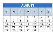 District School Academic Calendar for Jonathan Jennings School 109 for August 2023