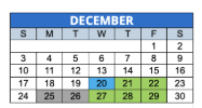District School Academic Calendar for John Marshall Middle School for December 2023
