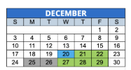 District School Academic Calendar for Rousseau Mc Clellan 91 for December 2023