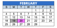 District School Academic Calendar for Clarence Farrington School 61 for February 2024