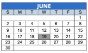 District School Academic Calendar for Elder W Diggs School 42 for June 2024