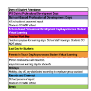 District School Academic Calendar Legend for Stephen Collins Foster Sch 67