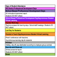 District School Academic Calendar Legend for Clarence Farrington School 61