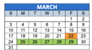 District School Academic Calendar for John Marshall Middle School for March 2024